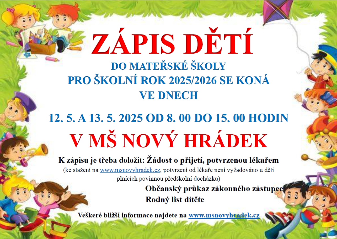 Zápis dětí do MŠ