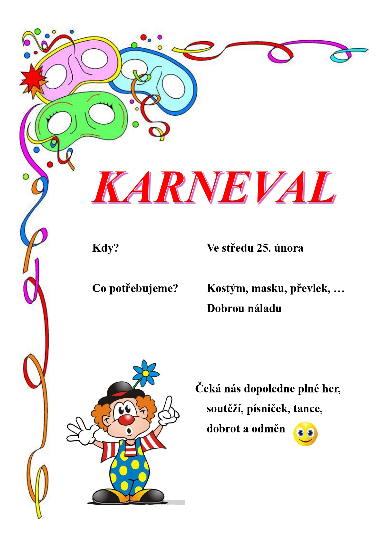 Karneval pozvánka